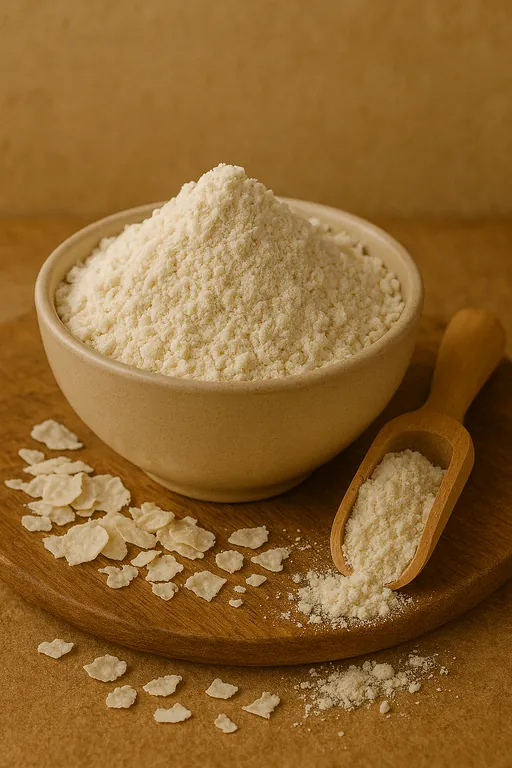 Flour, meal, powder, flakes
